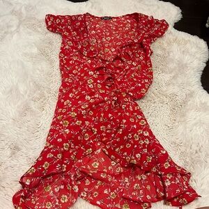 SHEIN Red Wrap Dress